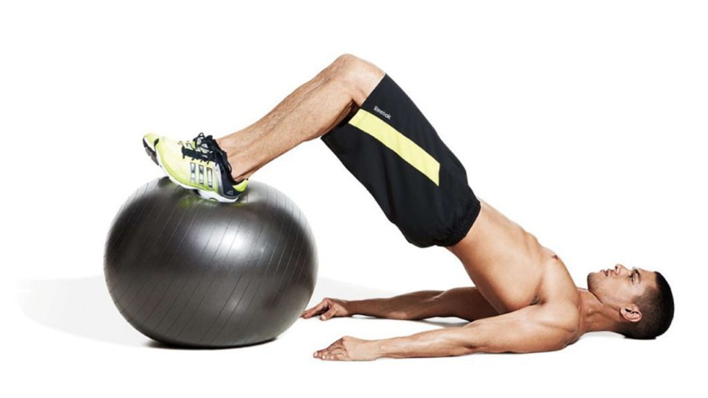 Stability ball hamstring curl