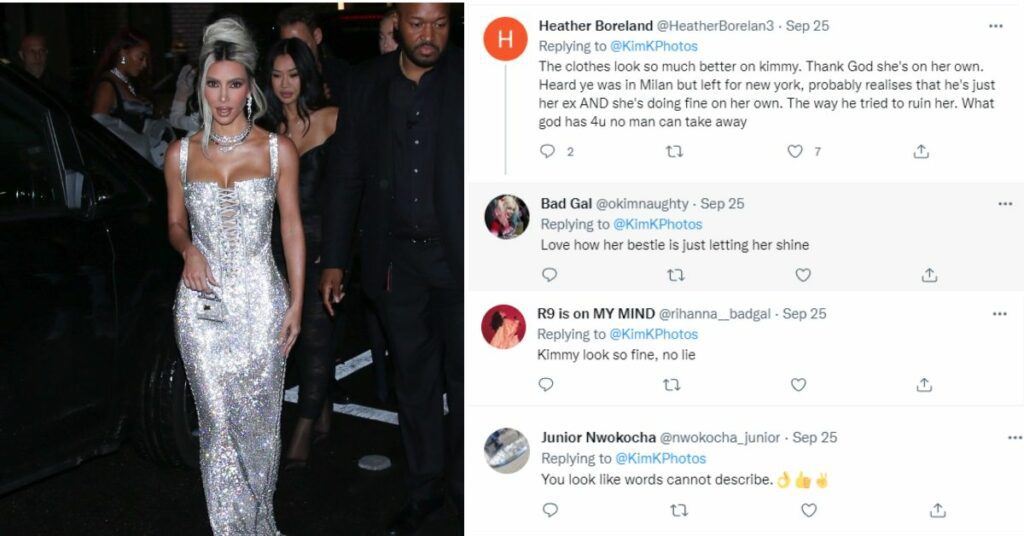 Fans comments about Kim Kardashian  in Milan fashion week dress