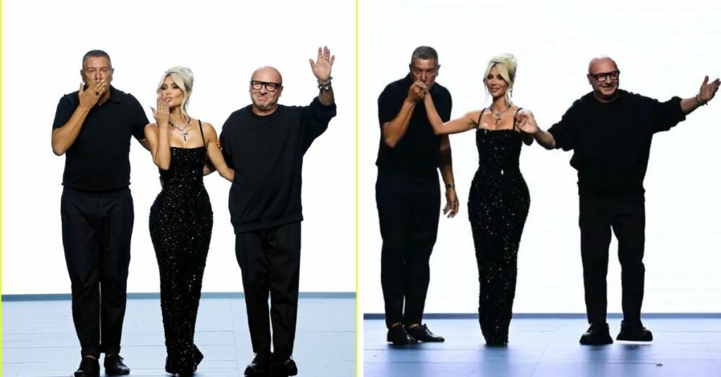 Kim Kardashian Seen walking the ramp with Domenico Dolce & Stefano Gabbana