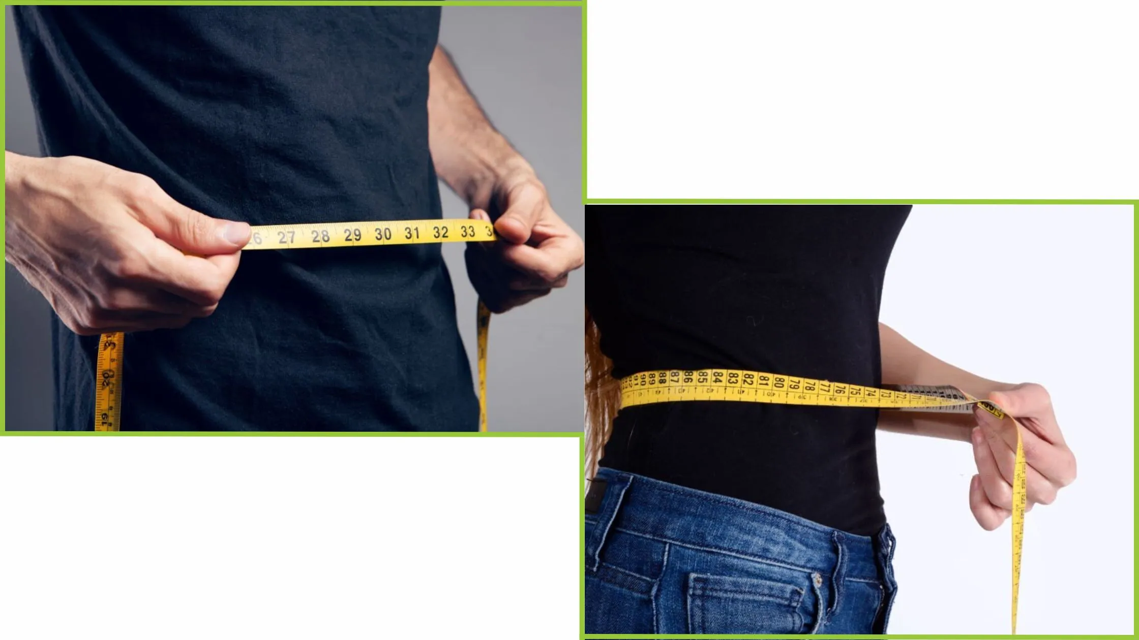 Men And Women Taking Measurements For Weight Loss